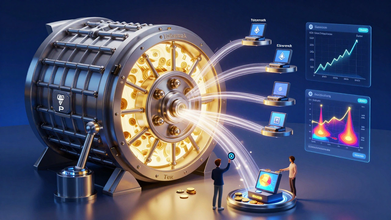 An institutional vault channels capital into AI-driven bots that manage liquidity positions across multiple blockchains.