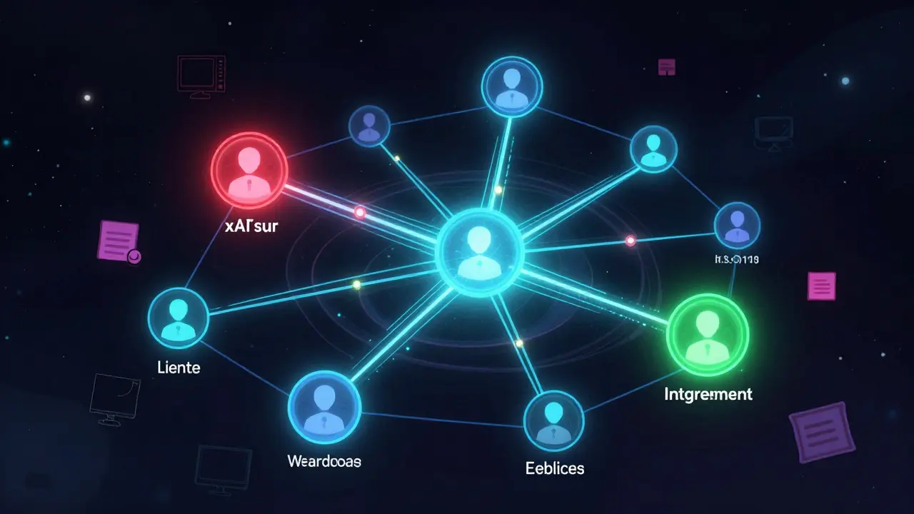 Neural network of learner data nodes glowing with activity patterns in a dark cosmic space.