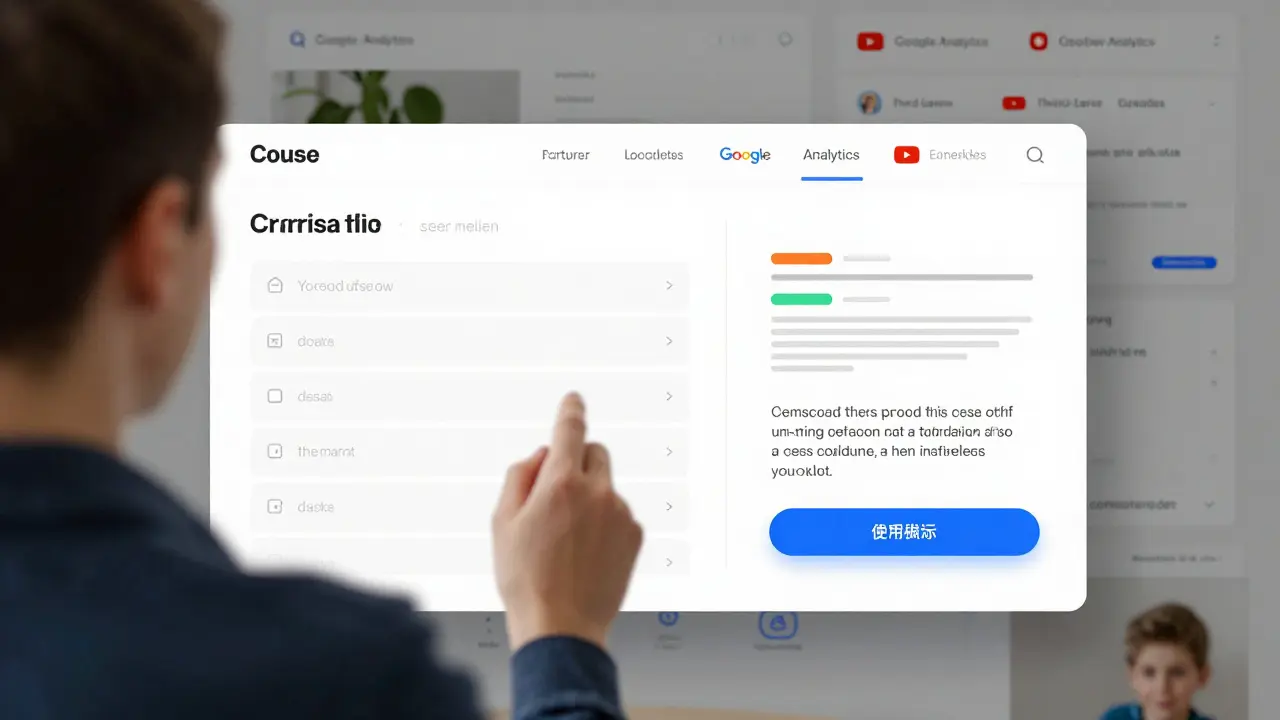 Split-screen showing adult and child course access portals with consent requirements