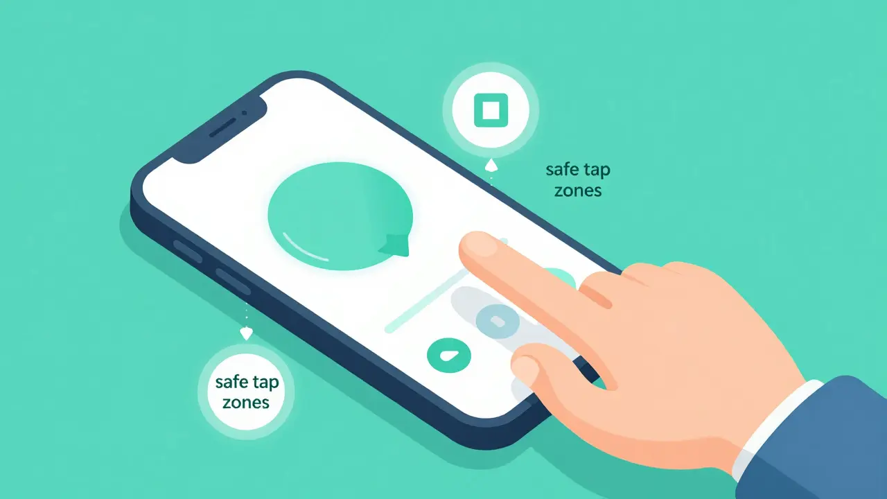 Stylized finger pressing a button on a smartphone screen interface