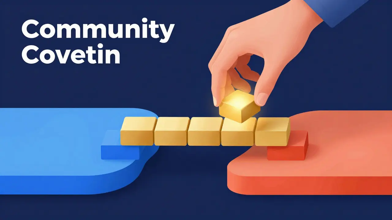 Digital art of a glowing bridge being built between two different perspectives by a guiding hand.