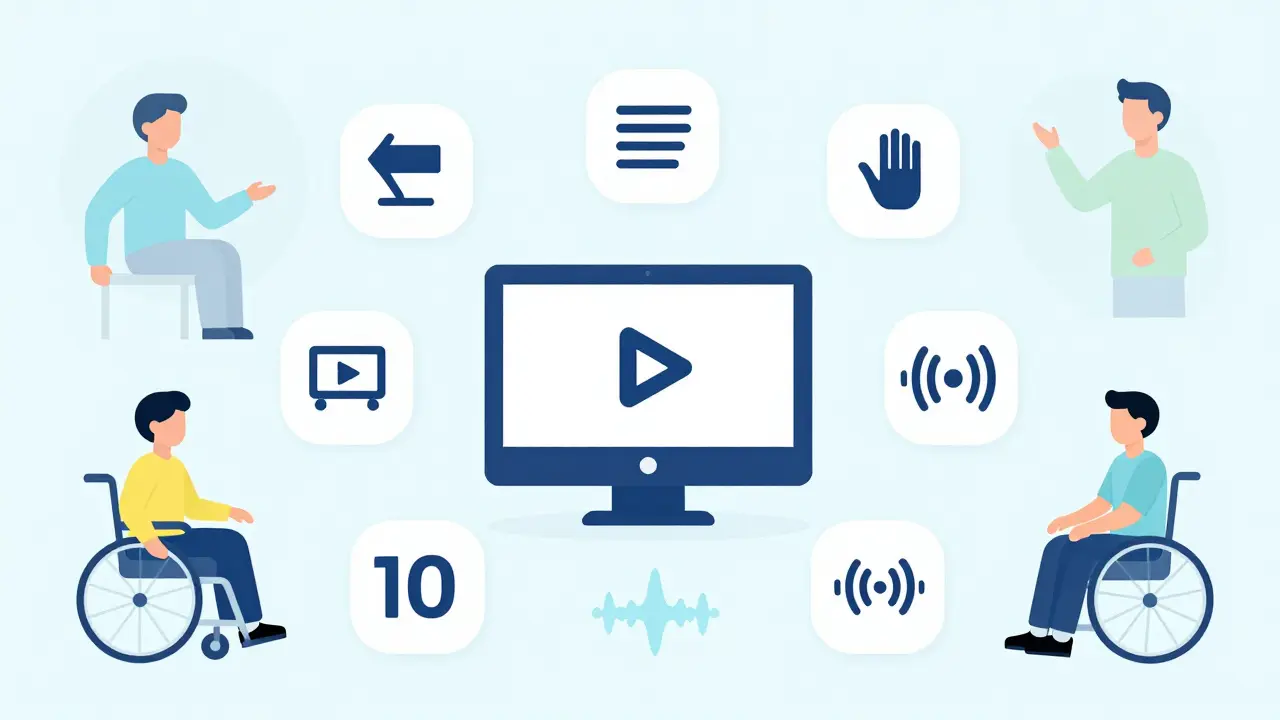 Illustration of accessibility icons for inclusive sports e-learning