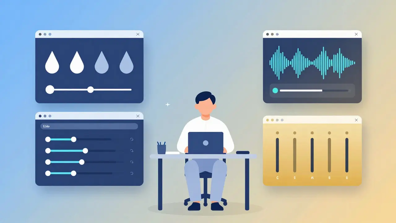Illustration of color correction tools and creative grading concepts