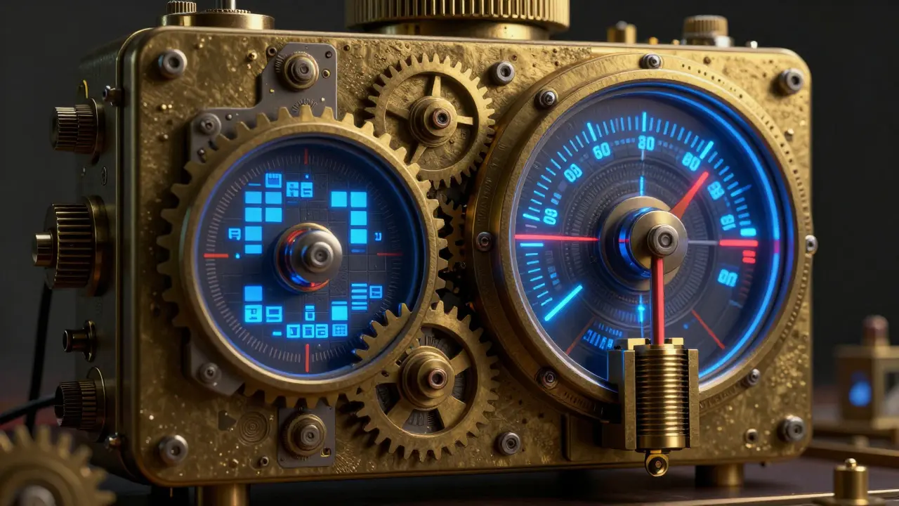 Mechanical thermostat metaphor adjusting blockchain difficulty levels