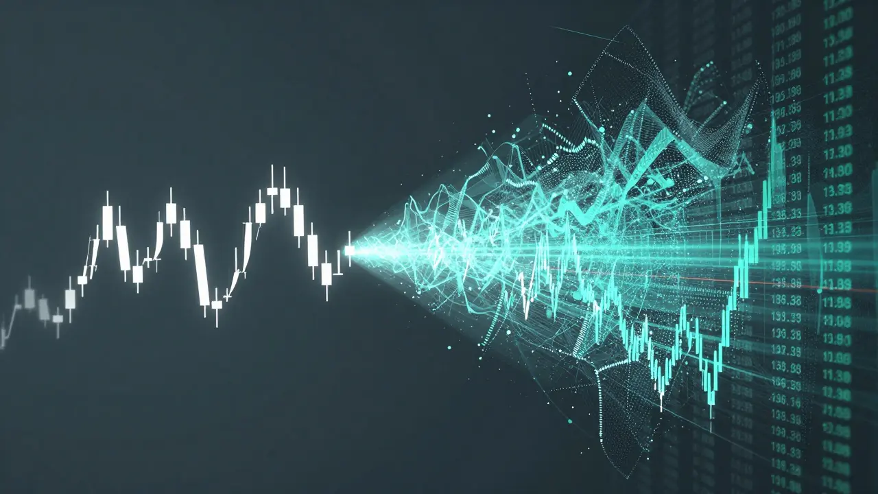 Visual comparison between simple OHLCV charts and complex tick data, highlighting hidden trading costs.