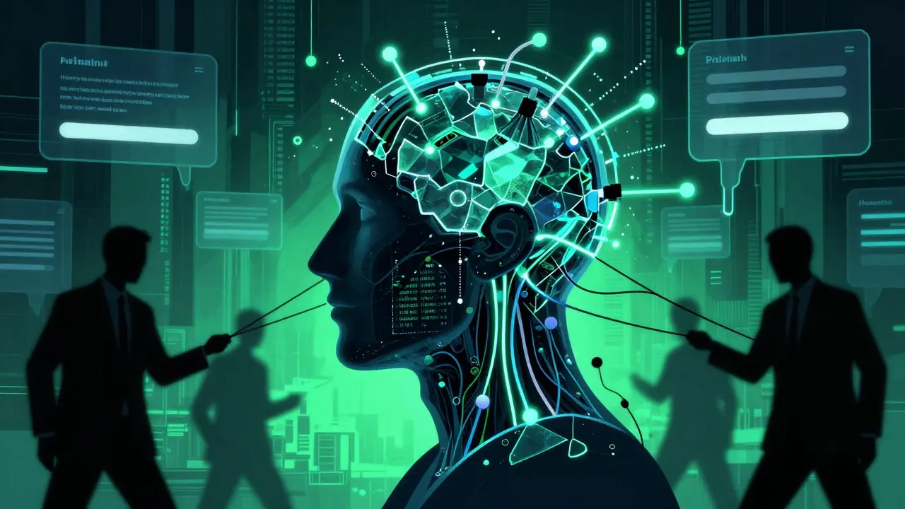 Abstract illustration of psychological manipulation in cyber scams