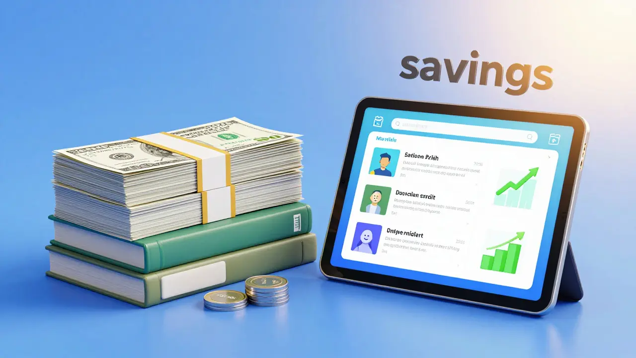 Visual comparison showing cost savings of online dual credit vs traditional college
