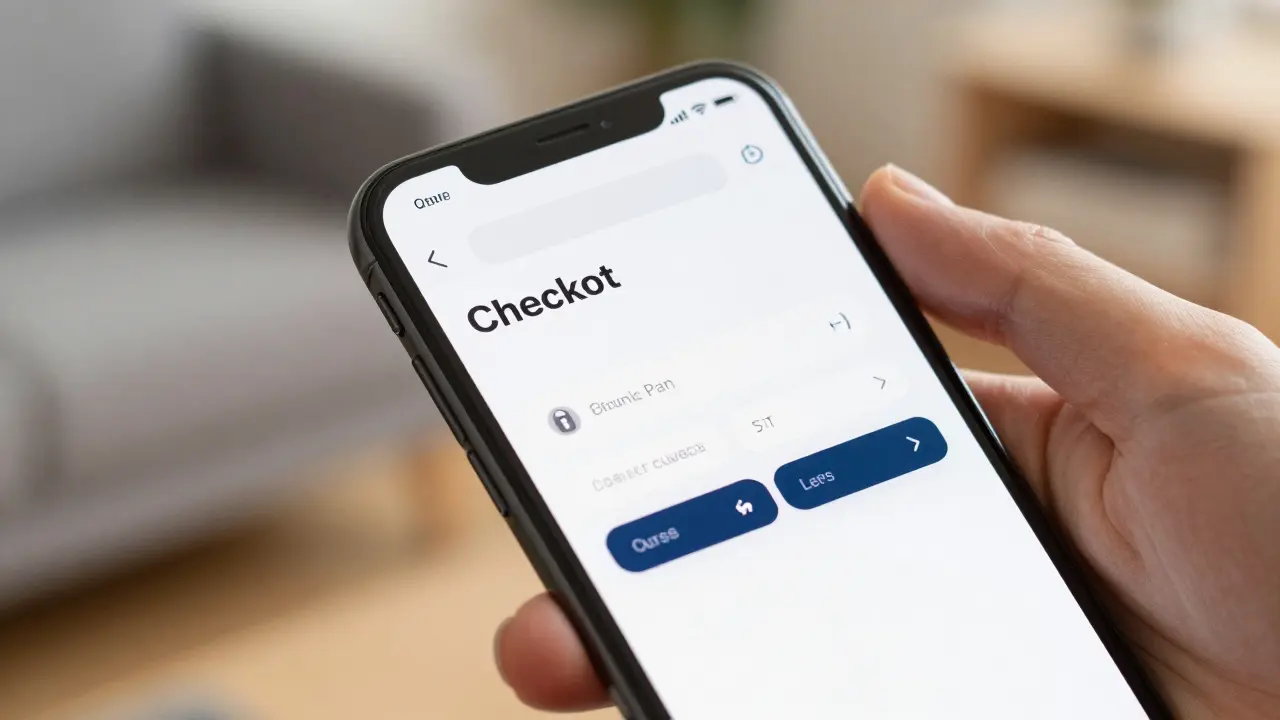 Smartphone displaying mobile-optimized course checkout process