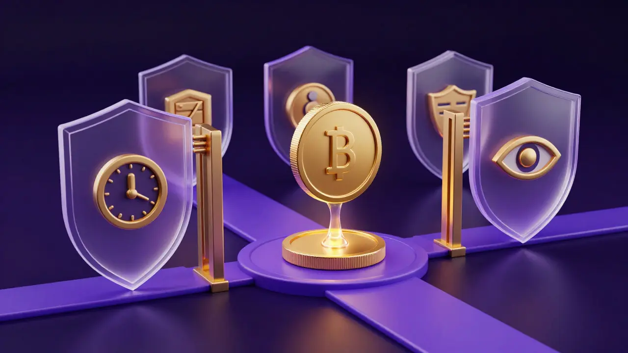 Golden token passing through protective security shields