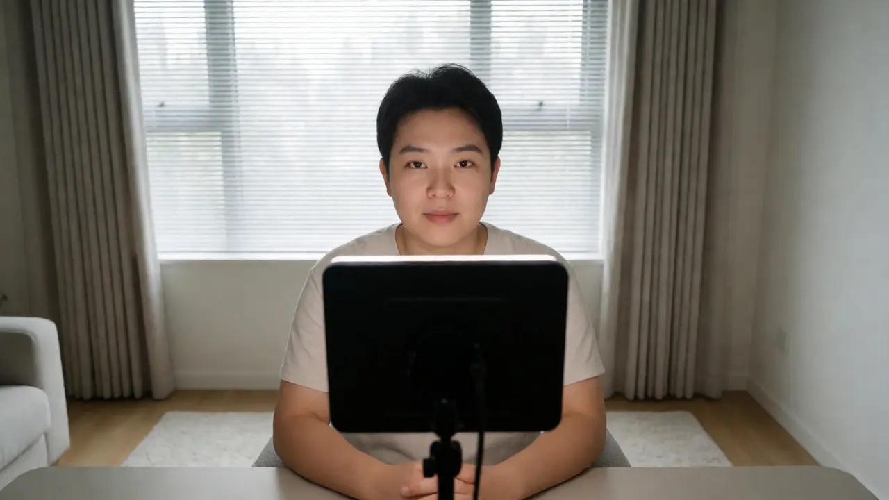 Teacher well-lit by front-facing lights with no backlighting issues