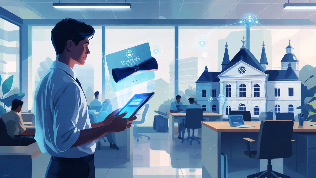 Holographic degree verified globally via blockchain DIDs