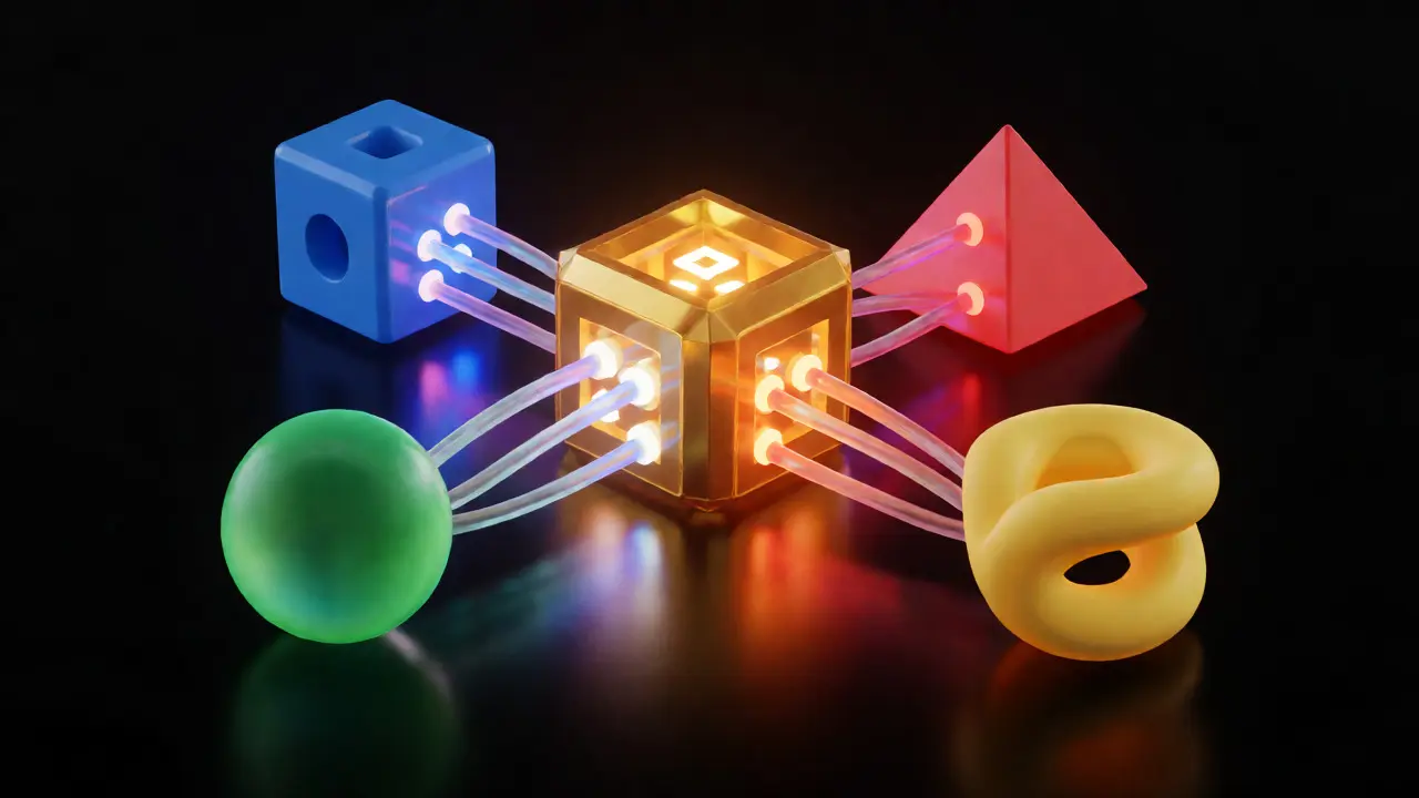 3D render of diverse Ethereum clients protecting the core