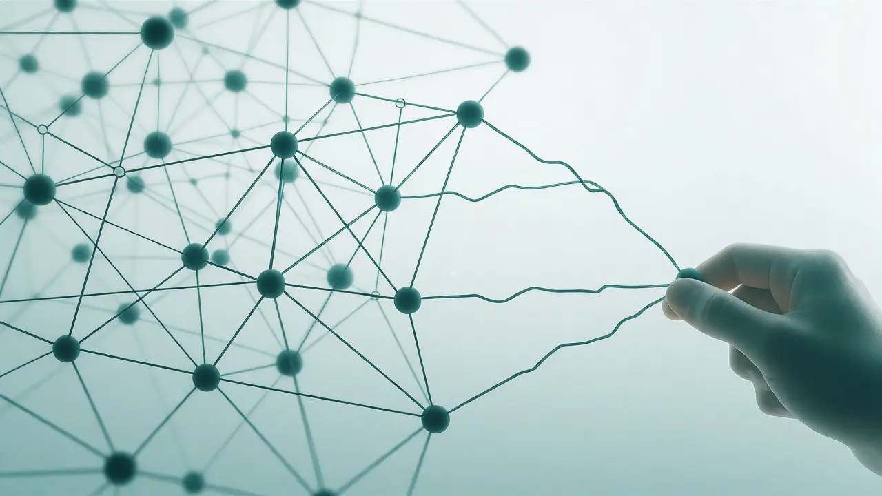 Hand adjusting flexible node connections in abstract network visualization